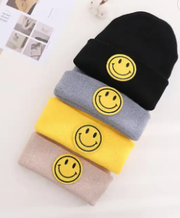 Smiley Face Winter Hat-TWO COLORS AVAILABLE